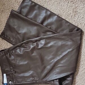 Old Navy Brown Faux Leather Bootcut Pants